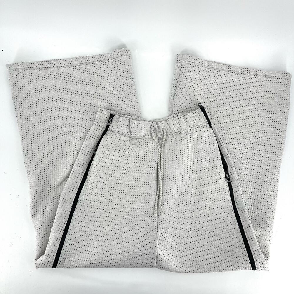 Nike City Women’s S Long Ready Light Bone/Black Wide Leg Fleece‎ Pants - Picture 9 of 14